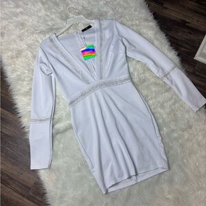 MISSGUIDED WHITE BODYCON DRESS
